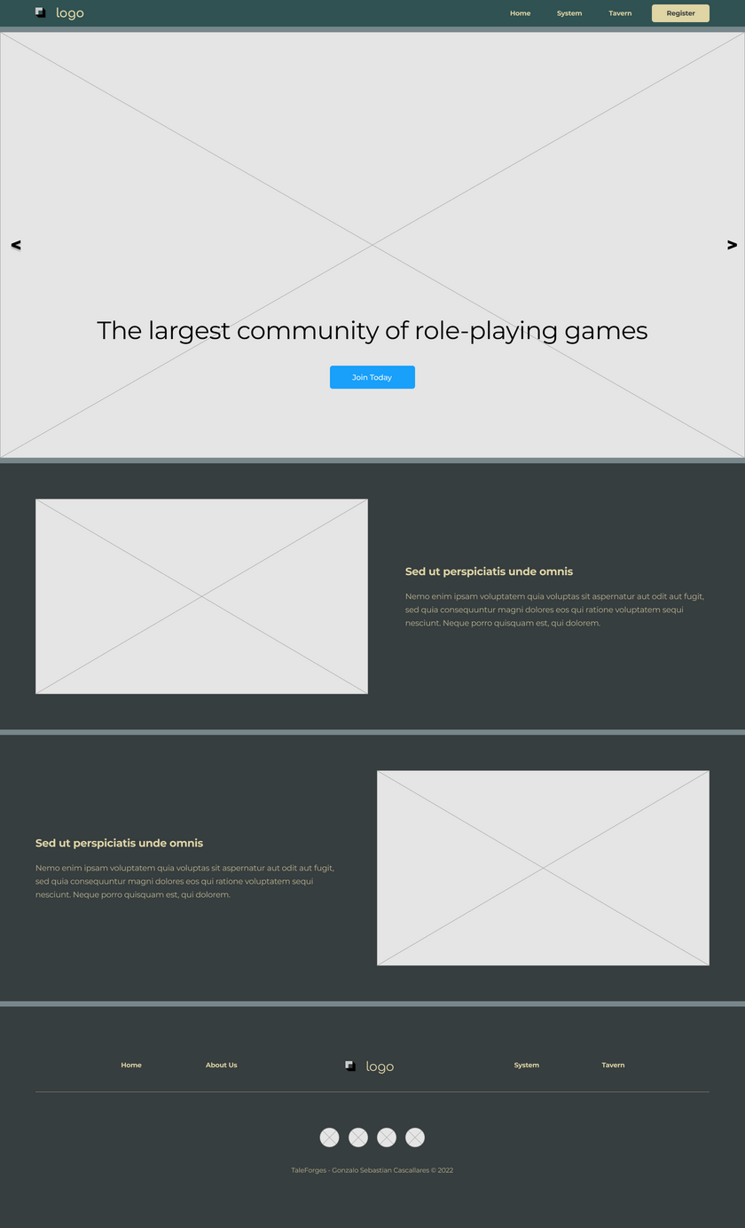 home page wireframe